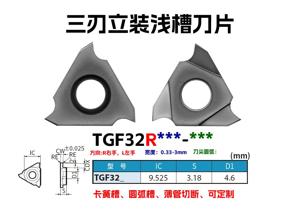 1.7mm合金鋼三刃切槽刀片T